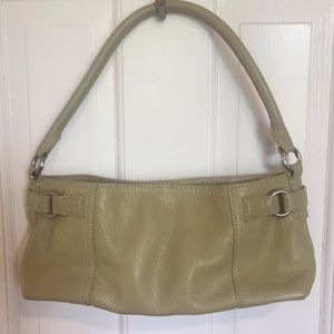 Ann Taylor Leather Light Green / Taupe Hand Bag